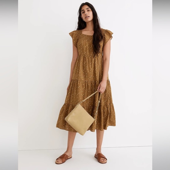 Madewell Ruffle-Sleeve BOHO Tiered Modest Midi Floral
Dress in Daisy St… - Picture 2 of 7